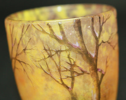 26154   ドーム・ナンシー    冬景色文リキュールグラス②