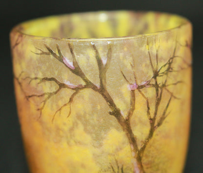 26154   ドーム・ナンシー    冬景色文リキュールグラス②