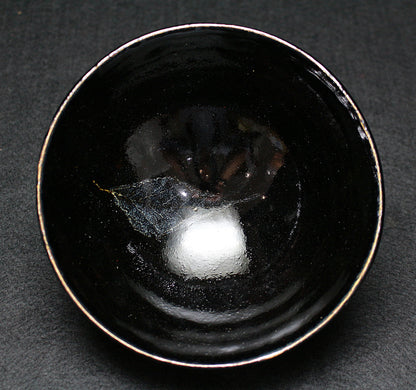 26164　 木村盛和　木ノ葉天目釉茶碗　KIMURA Morikazu