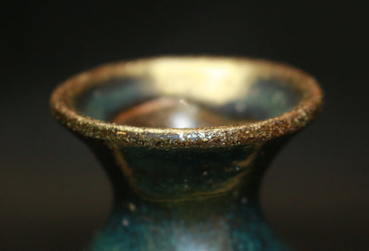 26172 Living National Treasure Jiro Kinjo Sake Bottle with Shrimp and Fish Motif KINJO Jiro 