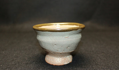 26174　 人間国宝　浜田庄司 　縁黒盃　HAMADA Syoji