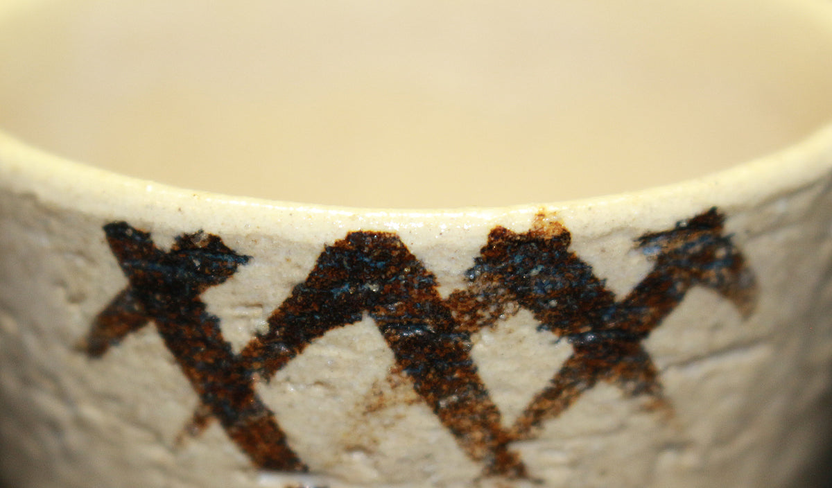 26188	北大路魯山人	  絵瀬戸桧垣文ぐいのみ（黒田識）