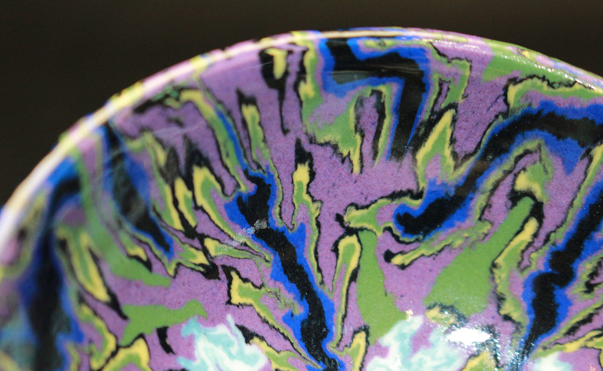 26175　人間国宝 　松井康成　萃瓷練上酒盃　MATSUI Kosei