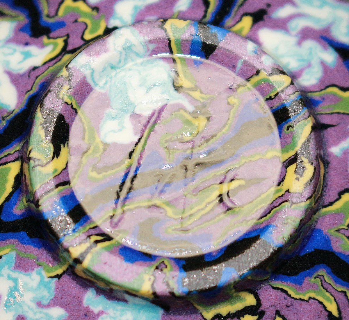 26175　人間国宝 　松井康成　萃瓷練上酒盃　MATSUI Kosei