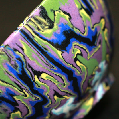 26175　人間国宝 　松井康成　萃瓷練上酒盃　MATSUI Kosei