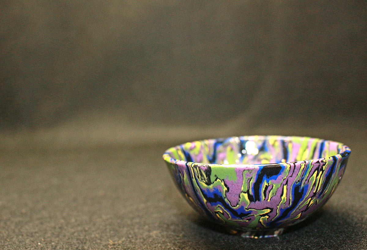 26175　人間国宝 　松井康成　萃瓷練上酒盃　MATSUI Kosei