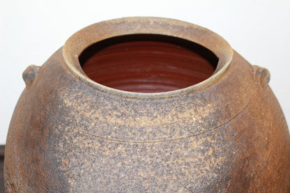 26184　人間国宝　藤原雄	備前擂座大壷