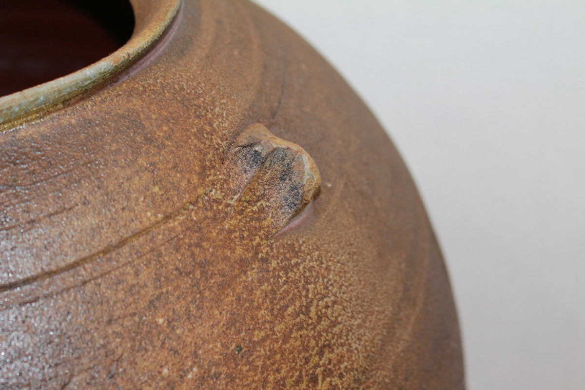 26184　人間国宝　藤原雄	備前擂座大壷