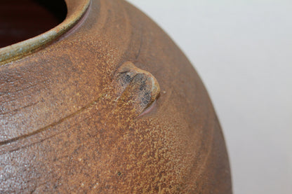 26184　人間国宝　藤原雄	備前擂座大壷