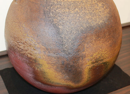 26184　人間国宝　藤原雄	備前擂座大壷