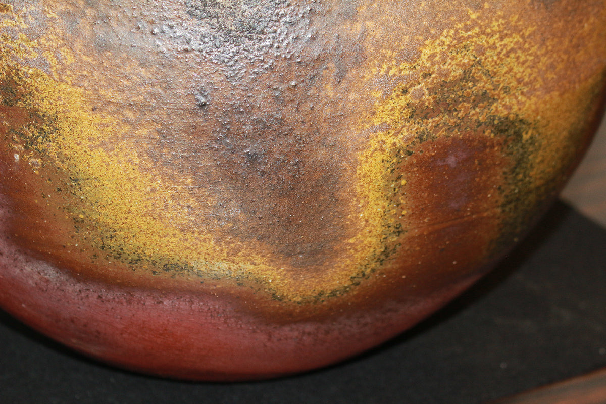 26184　人間国宝　藤原雄	備前擂座大壷