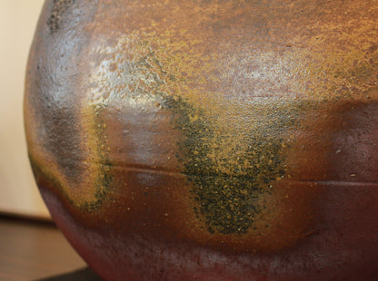 26184　人間国宝　藤原雄	備前擂座大壷