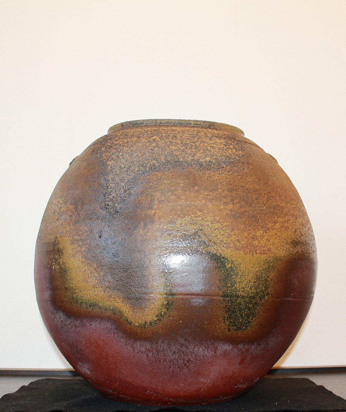 26184　人間国宝　藤原雄	備前擂座大壷