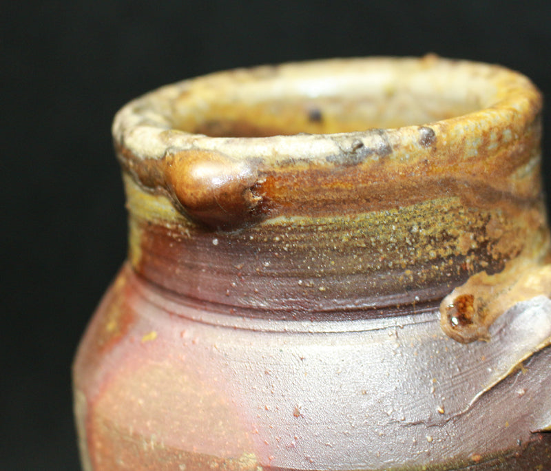 26210 藤原 雄（備前窯変擂座花入）