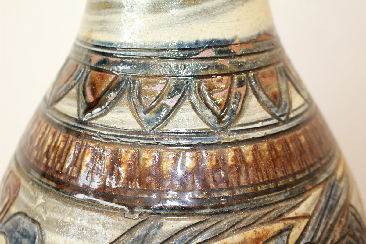 26189　 人間国宝   金城次郎　魚紋花瓶　KINJO　Jiro