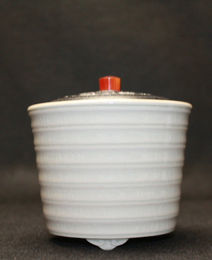 26191　帝室技芸員　陶聖 板谷波山　氷華磁香爐（東美鑑定書付属）　 ITAYA　Hazan