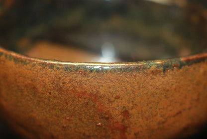 26187　人間国宝　 金重陶陽    柿釉酒盃　於 布蛙（ハワイ）大学　KANESHIGE Toyo