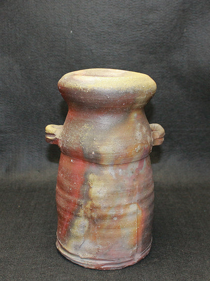 26199　人間国宝 金重陶陽　備前耳付花入　KANESHIGE Toyo