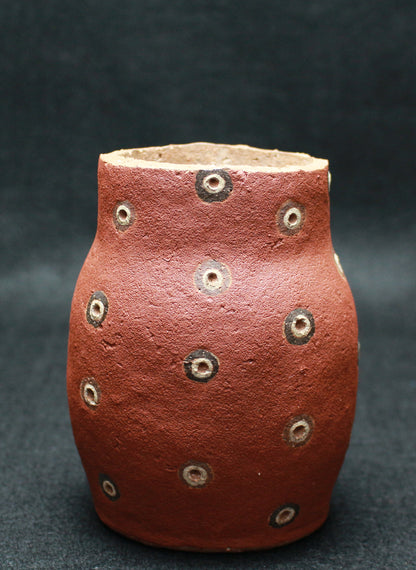 26200 鸭田庄司红小花瓶（1974年，鸭田庄司全集）