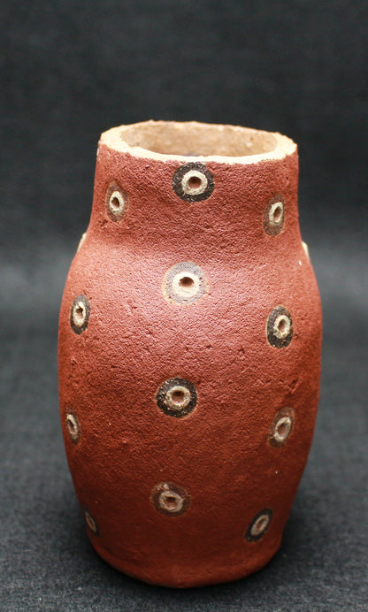 26200 鸭田庄司红小花瓶（1974年，鸭田庄司全集）