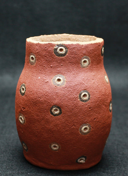 26200 鸭田庄司红小花瓶（1974年，鸭田庄司全集）