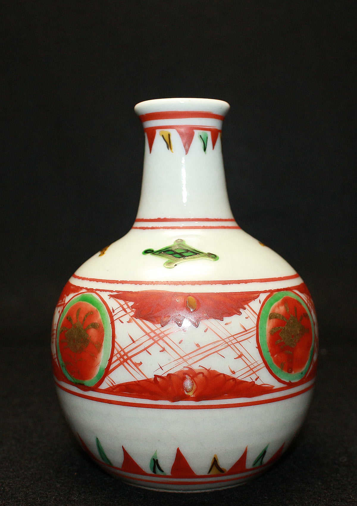 26214	北大路魯山人	  金襴手赤玉文徳利（黒田識） 　KITAOJI Rosanjin