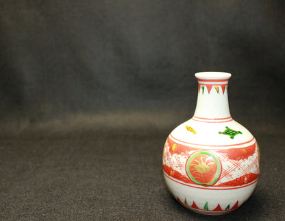 26214	北大路魯山人	  金襴手赤玉文徳利（黒田識） 　KITAOJI Rosanjin