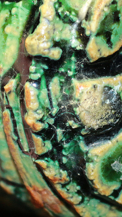 26234 Yamada Kazu Blue Oribe split high-footed sake cup YAMADA Kazu