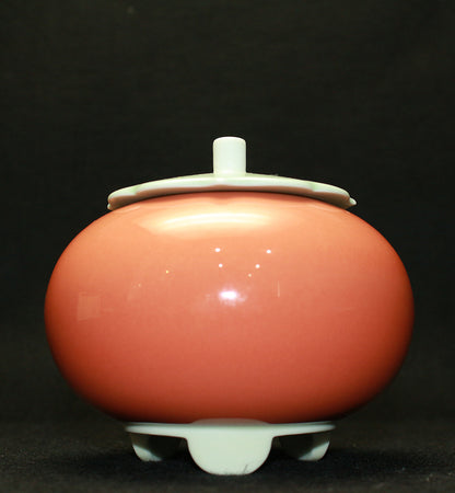 26256   人間国宝　井上萬二	   彩釉柿香爐　