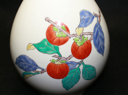 26255 　人間国宝 　14代酒井田柿右衛門　濁手柿文瓶　SAKAIDA Kakiemon