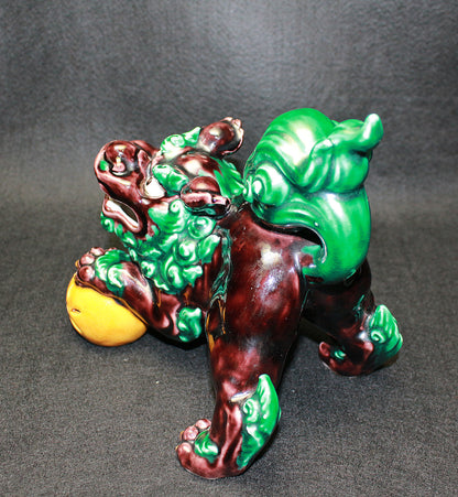 德田八十吉一世作品 26260 深釉狮子摆件