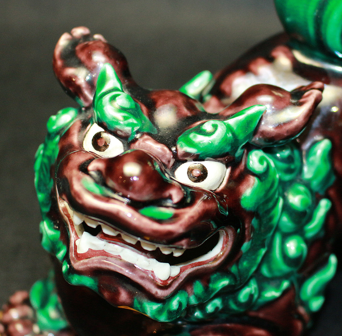 德田八十吉一世作品 26260 深釉狮子摆件