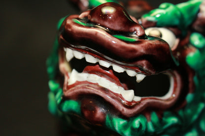 德田八十吉一世作品 26260 深釉狮子摆件