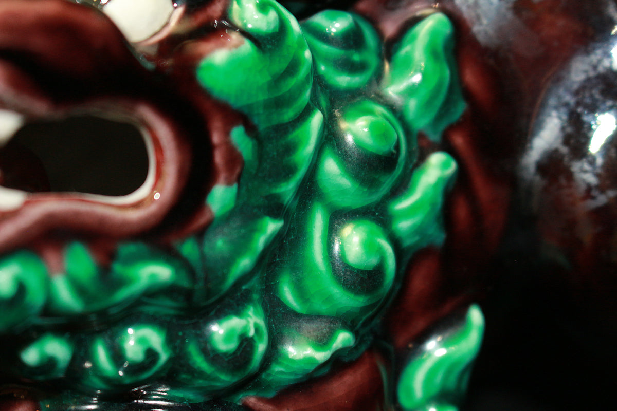 德田八十吉一世作品 26260 深釉狮子摆件