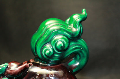 德田八十吉一世作品 26260 深釉狮子摆件