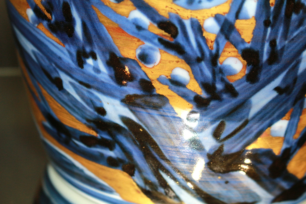 26270　 人間国宝　近藤悠三　梅染附金彩花瓶　KONDO　Yuzo