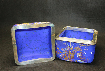 26272 Kyohei Fujita Hand-blown decorative box: Flowers on the lake FUJITA Kyohei