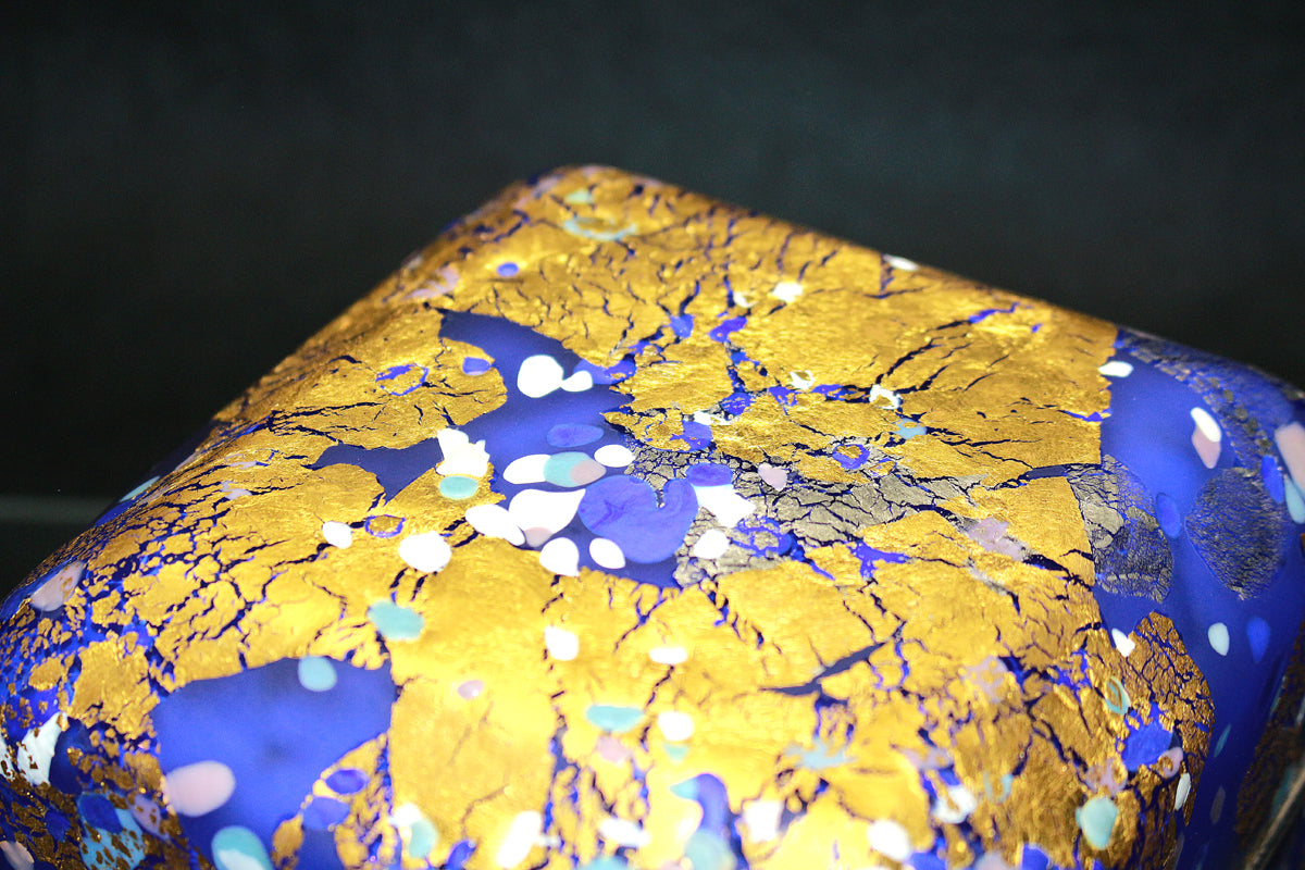 26272 Kyohei Fujita Hand-blown decorative box: Flowers on the lake FUJITA Kyohei