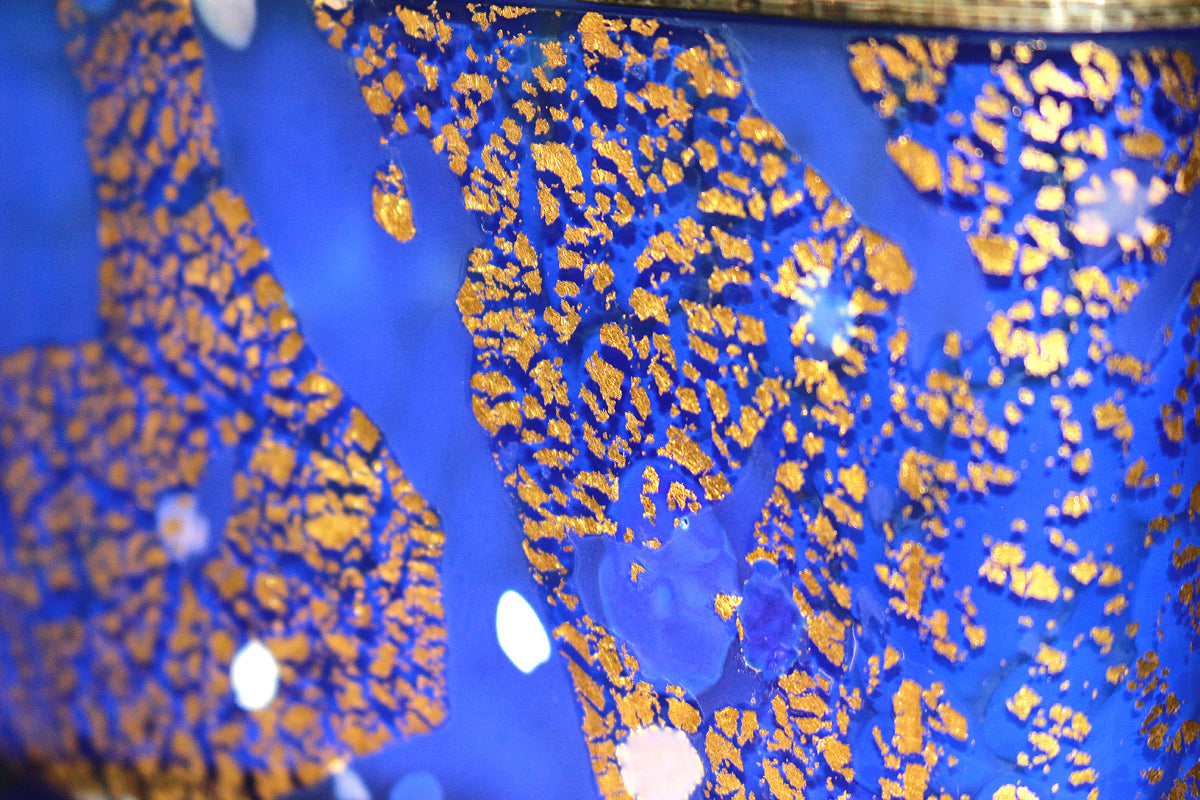 26272 Kyohei Fujita Hand-blown decorative box: Flowers on the lake FUJITA Kyohei