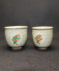 25409 Tatsuzo Shimaoka (Red inlaid couple teacups)