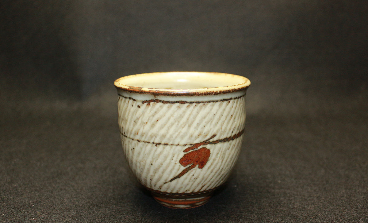 26286　人間国宝　島岡達三　象嵌湯呑①