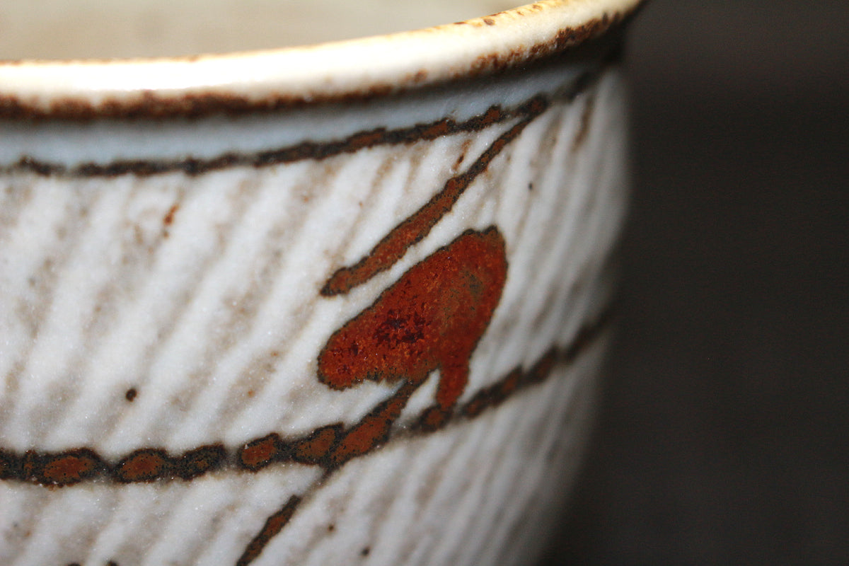 26286　人間国宝　島岡達三　象嵌湯呑①