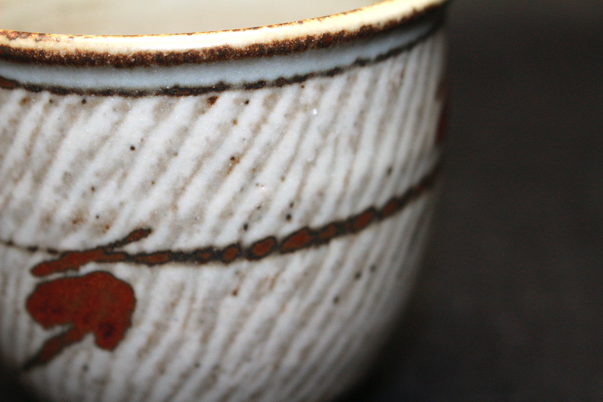 26286　人間国宝　島岡達三　象嵌湯呑①