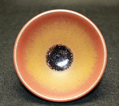 26292	人間国宝　福島善三　赫釉盃　FUKUSHIMA　Zenzou