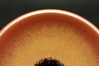 26292	人間国宝　福島善三　赫釉盃　FUKUSHIMA　Zenzou