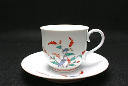 26331   人間国宝　１４代酒井田柿右衛門	錦蓼文珈琲碗２客　SAKAIDA Kakiemon