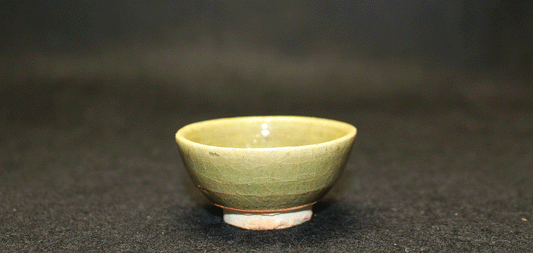 26384	北大路魯山人	 織部釉盃（黒田識）　 KITAOJI  Rosanjin