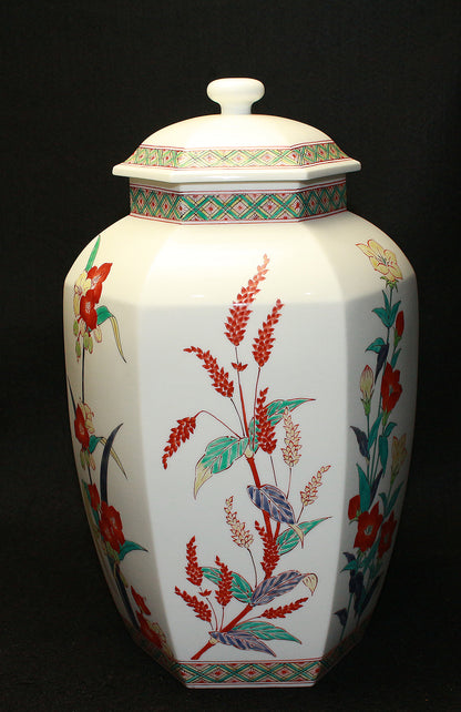 25303 14th generation Sakaida Kakiemon (Muddy hand flower pattern vase) 