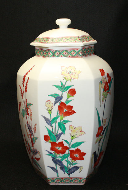 25303 14th generation Sakaida Kakiemon (Muddy hand flower pattern vase) 