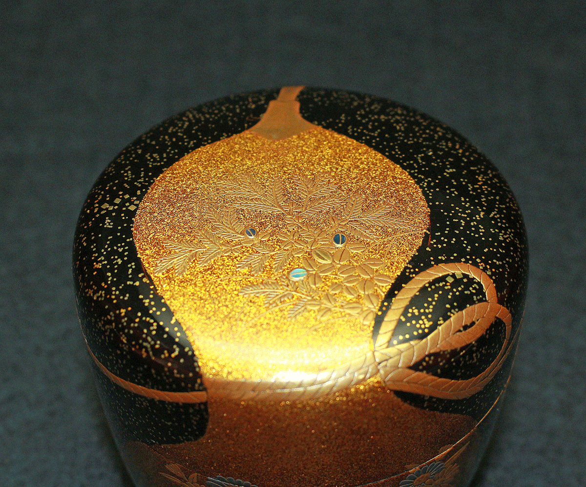 26421	清瀬一光	　秋草瓢蒔絵大棗（鵬雲斎）　KIYOSE　Ikko